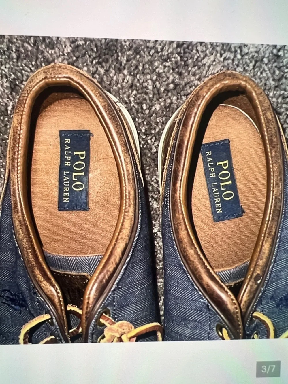 Polo Ralph Lauren Canvas Leather Shoes Size 10.5